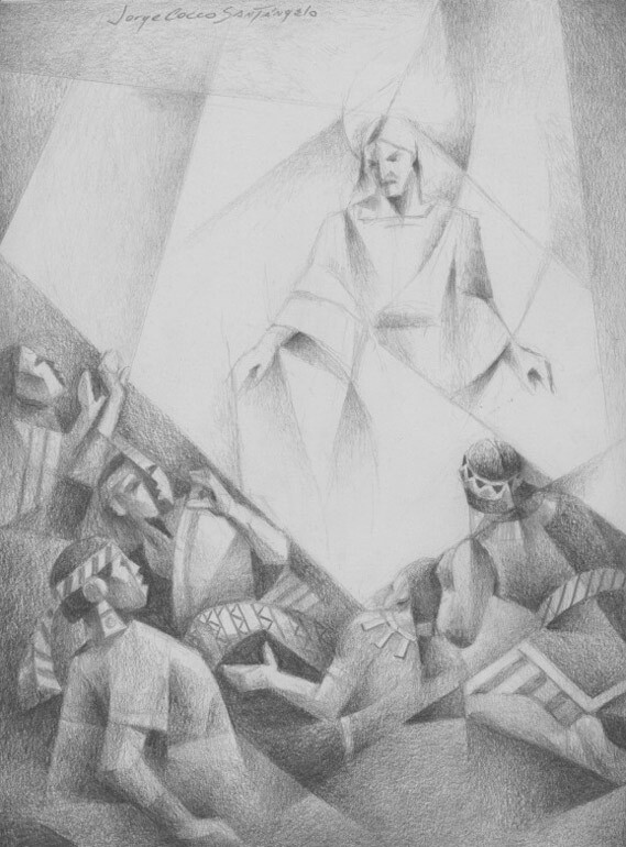 Alma and the Sons of Mosiah with the Angel, Graphite Study #1, 2019