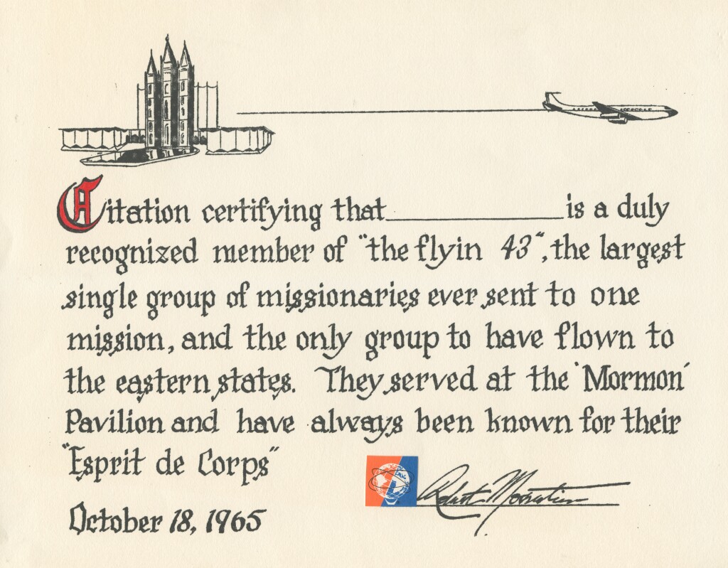 Certificate of Flyin 43