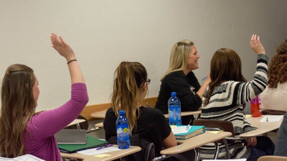 Early child development students participate in class