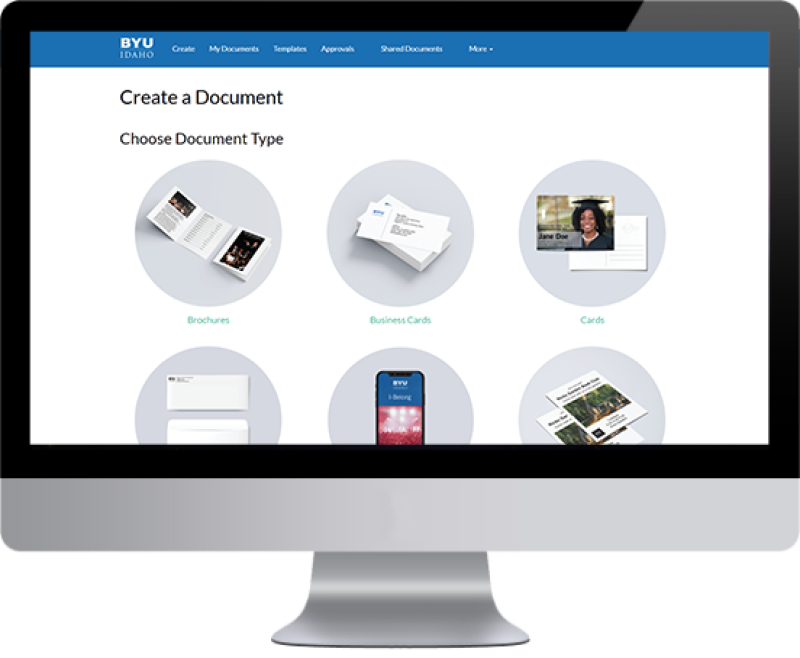Picture of a computer monitor showcasing how to create a document