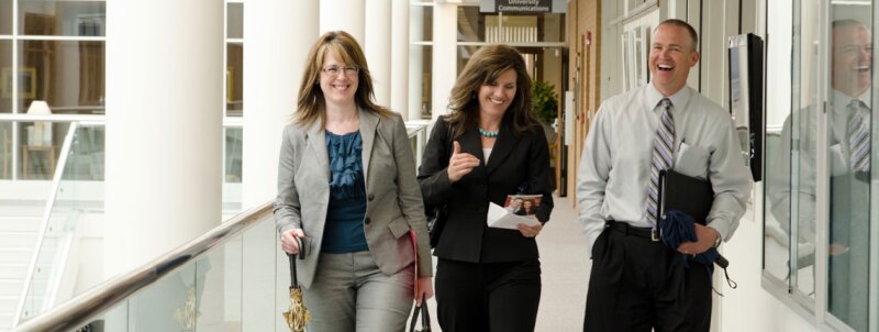 BYU-Idaho faculty walking down the halls