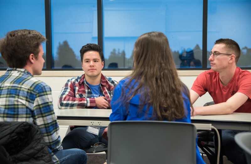 BYU-Idaho Spanish Conversation Lab Volunteers and Students practicing. Jan 2018