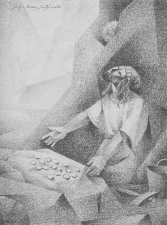 Sixteen Stones, Graphite Study #1, 2019