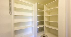 Pantry and shelving inside of an apartment in University Village