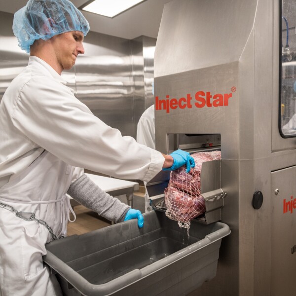 Student processing ham.