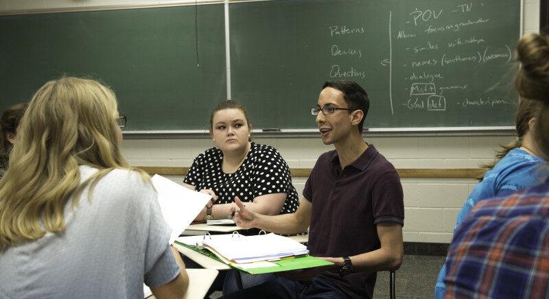 English instructor Eric d'Evegnee teaches Fundamentals of Literary Interpretation.