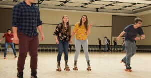 Students enjoying roller-skating at the MC