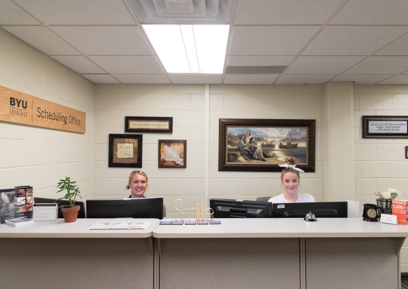 Student Employees in the BYUI scehduling office.