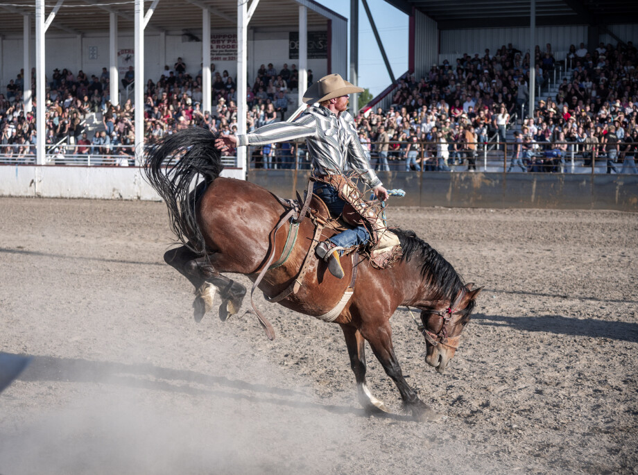 Students participate in and watch a rodeo for SpringFest Spirit Week at the Jefferson County Fairgrounds in Rigby.