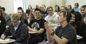 Students in an Interdisciplinary Studies class participate in a discussion.