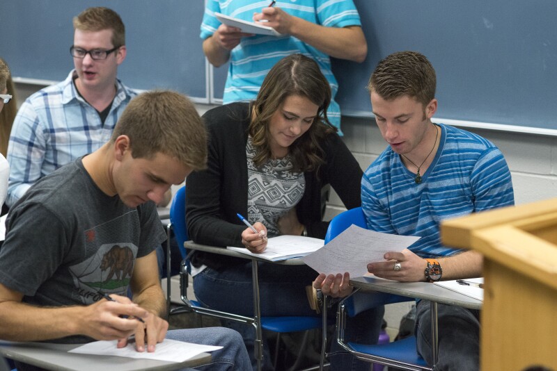 Students in spanish class