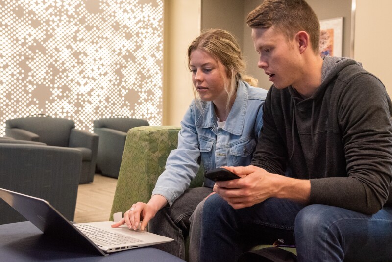 Students studying in the MC.