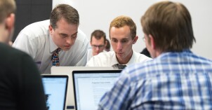 A professor teaches his students about Data Wrangling.