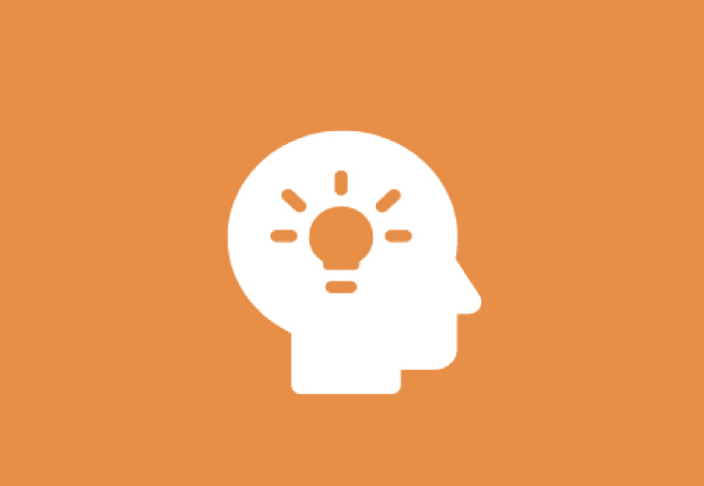Head with a lightbulb in it.