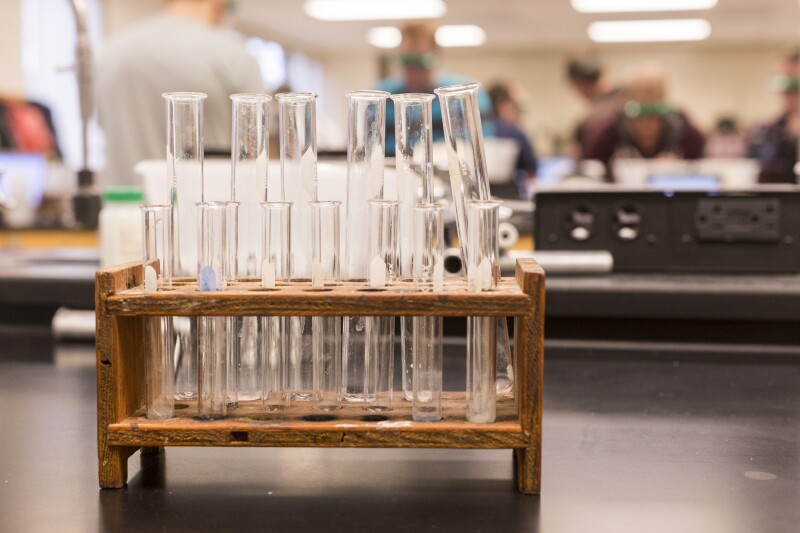 Empty vials in the Chemistry Lab.