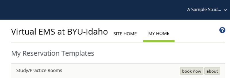 BYU-Idaho Virtual EMS Reservation Templates page.