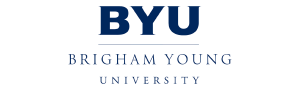 A logo for Brigham Young University (BYU).