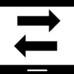 An icon of a square with two horizontal arrows, one pointing to the left and the other to the right