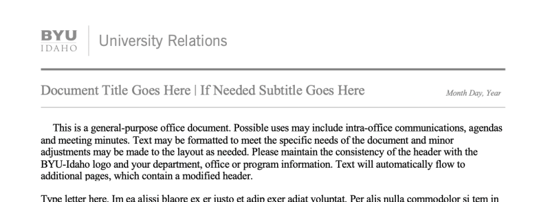 An image of a department document template