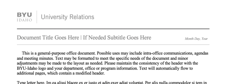 An image of a department document template.