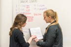 Students in a Biology class taught by John Fisher gather regularly for group study to help one another learn.