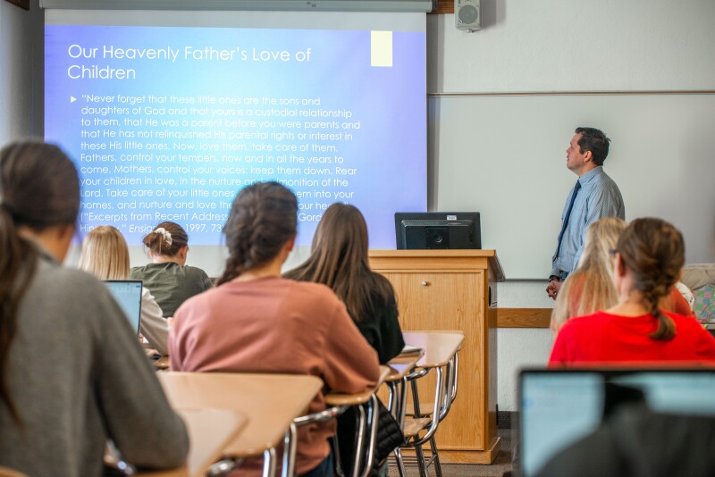 Trevor Rowe teaches his class, "Infant and Toddler."