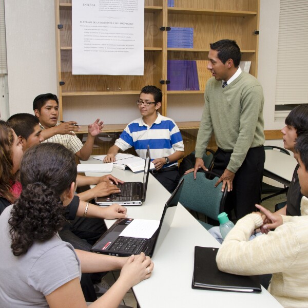 BYU-Pathway Worldwide students meeting in a church classroom in Mexico.