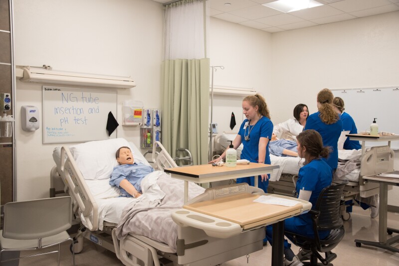 BYU-Idaho nursing students in a Physical Assessment Clinical