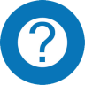 A circular icon with a question mark in the middle.