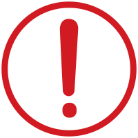 An icon of a circle with an exclamation point inside, suggesting an emergency.