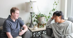two roommates talking