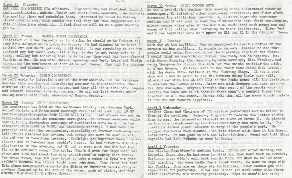 March 26 - April 2, 1970-Man's Search for Happiness & Expo Pavilion