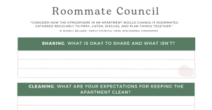 Roommate Council Worksheet Screenshot