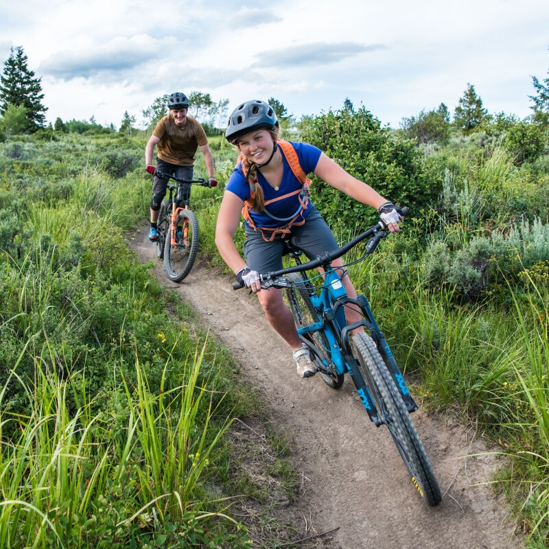 Students biking through Eastern Idaho.