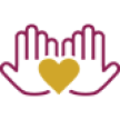 Icon of hands holding a golden heart