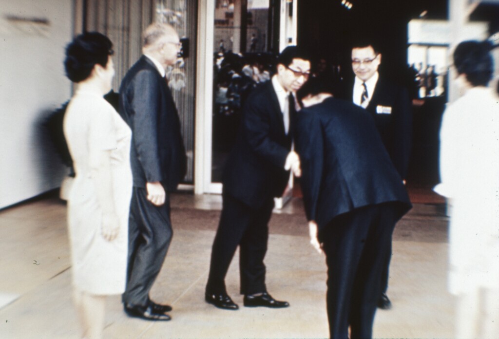 Elder Brockbank outside of Pavilion