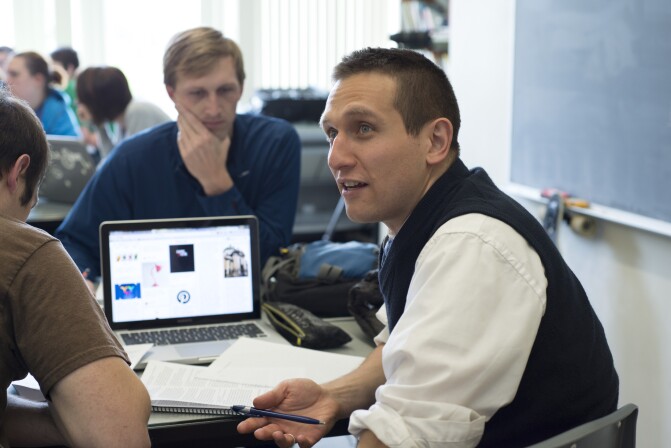 Advanced Graphic Design students in a class taught by Brian Memmott dealing with how a user interacts with a product.