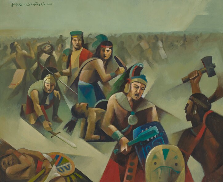 Battle at River Sidon, Oil, 2019