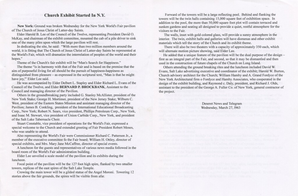 Church Exhibit Started in N.Y. pgs1-2