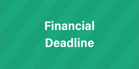 Image of the words financial deadline in front of a green background.