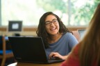 BYU-Idaho student, Karen Torres in the McKay Library