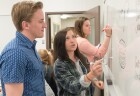 Students in a Biology class taught by John Fisher gather regularly for group study to help one another learn.