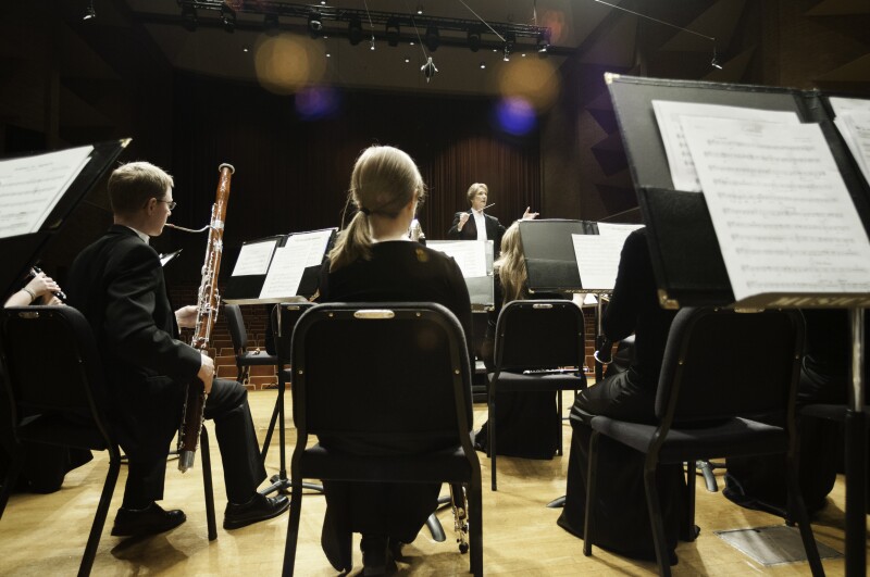 Candid shots of the BYU-Idaho Symphony Band practicing for their upcoming concert.