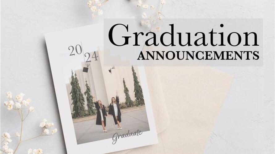 Image of an example graduation announcement you can get printed at Print & Copy!