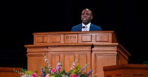 Elder Kevin G. Brown, General Authority Seventy, speaks during a devotional at BYU-Idaho in Rexburg, Idaho, Tuesday, May 13, 2025.
