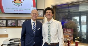Elder Lance B. Wickman and Reporter Jack Esplin