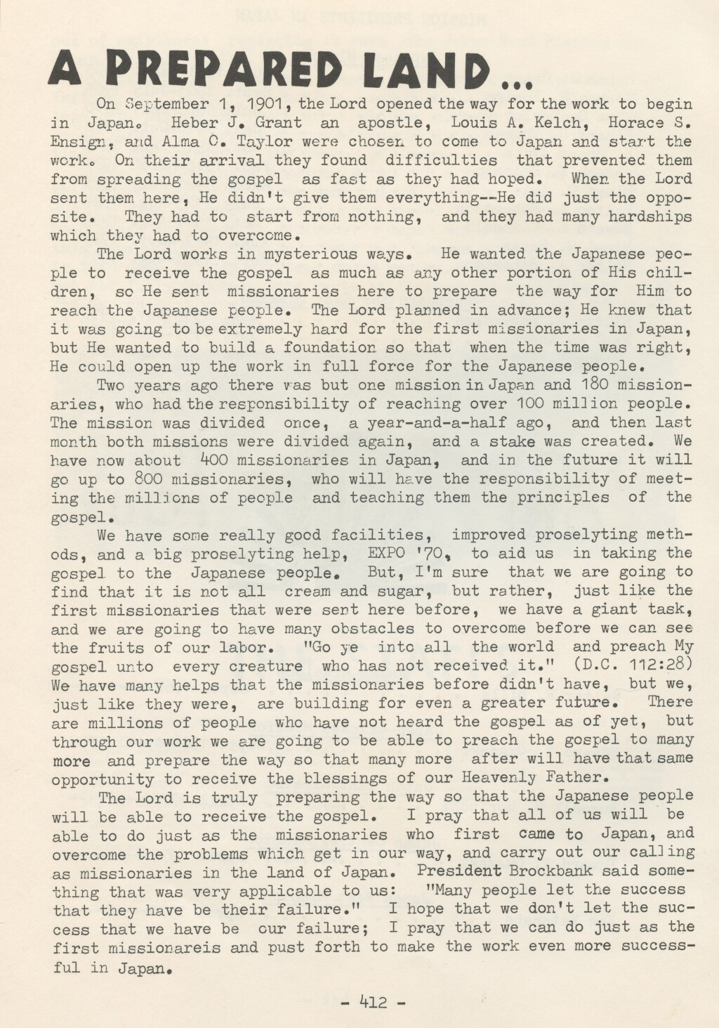 4/1970 - A Prepared Land - pg 412 - Vol.3 No.4