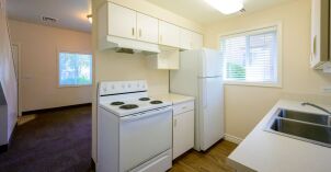 Kitchen area of an apartment in University Village