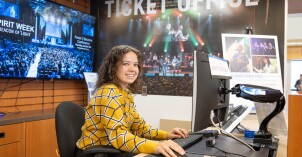 BYU-Idaho student working in the Ticket Office - Sep 2023