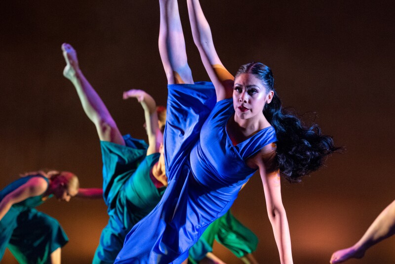 Students perform the Extravadance show in the Snow building.